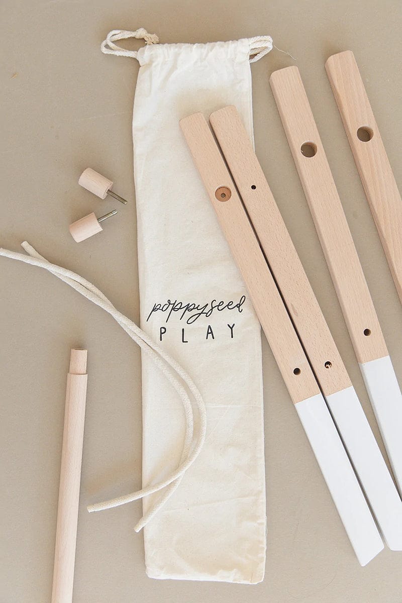 Poppyseed Play Wooden Baby Gym - Natural / Macrame - NATGYM-HT-MACRAME