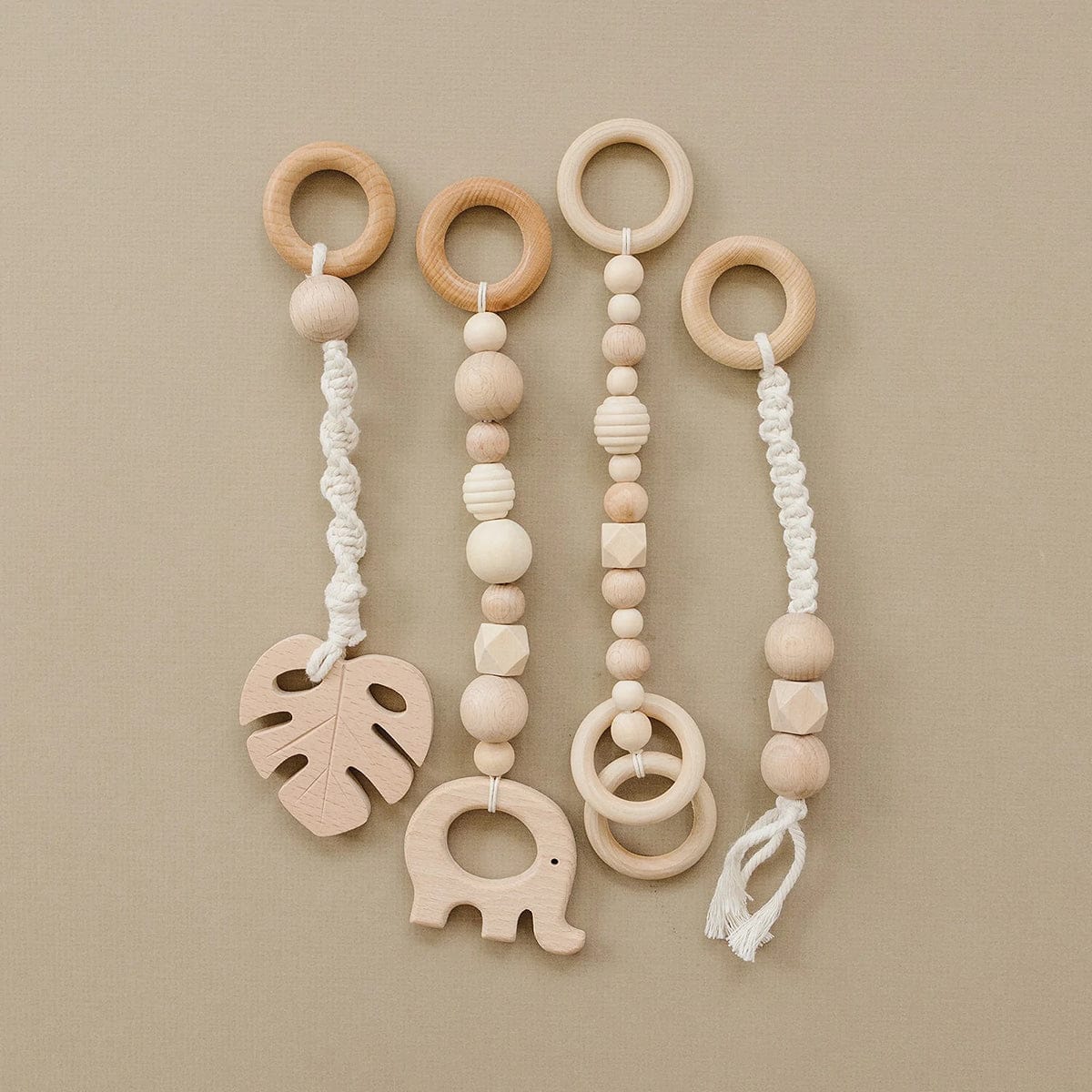 Poppyseed Play Wooden Baby Gym - Natural / Macrame - NATGYM-HT-MACRAME