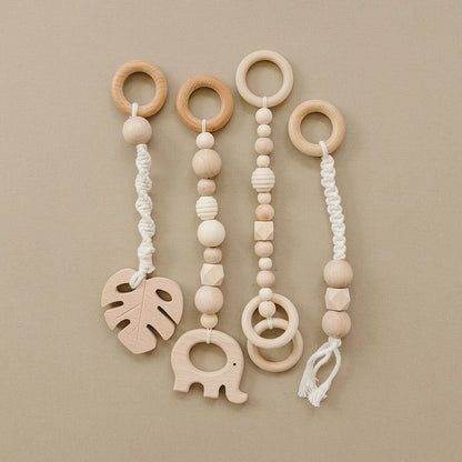 Poppyseed Play Wooden Baby Gym - Natural / Macrame - NATGYM-HT-MACRAME