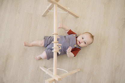Poppyseed Play Wooden Baby Gym - Natural / Macrame - NATGYM-HT-MACRAME