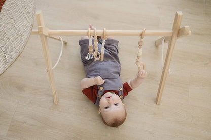 Poppyseed Play Wooden Baby Gym - Natural / Macrame - NATGYM-HT-MACRAME