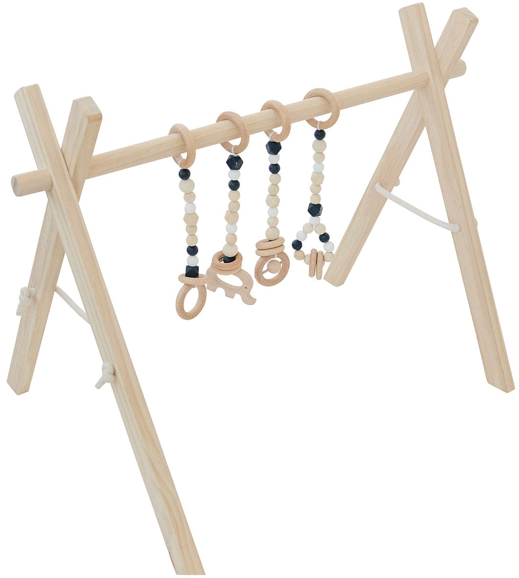 Poppyseed Play Wooden Baby Gym - Natural / Black Toys - NATGYM-HT-BLACK