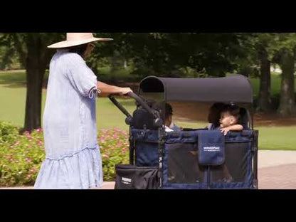 WonderFold OPEN BOX W4 2.0 Elite Multifunctional Quad (4 Seater) Stroller Wagon - Volcanic Black