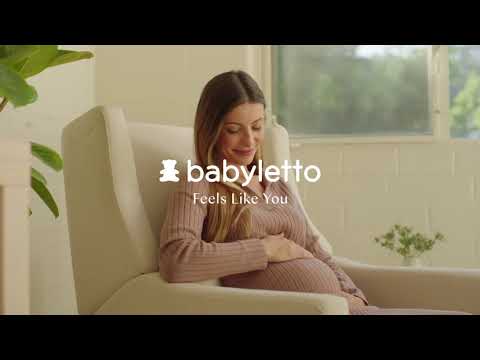 Babyletto Kiwi Electronic Glider Recliner w/ USB - Sage Teddy Loop w/ Light Wood Base