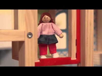 Melissa & Doug Hi-Rise Wooden Dollhouse and Furniture Set