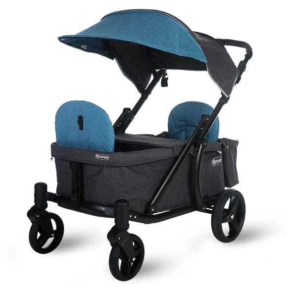 Pronto One (2 Seater) Stroller Wagon - Black Frame / Dark Teal - PRO1BDT