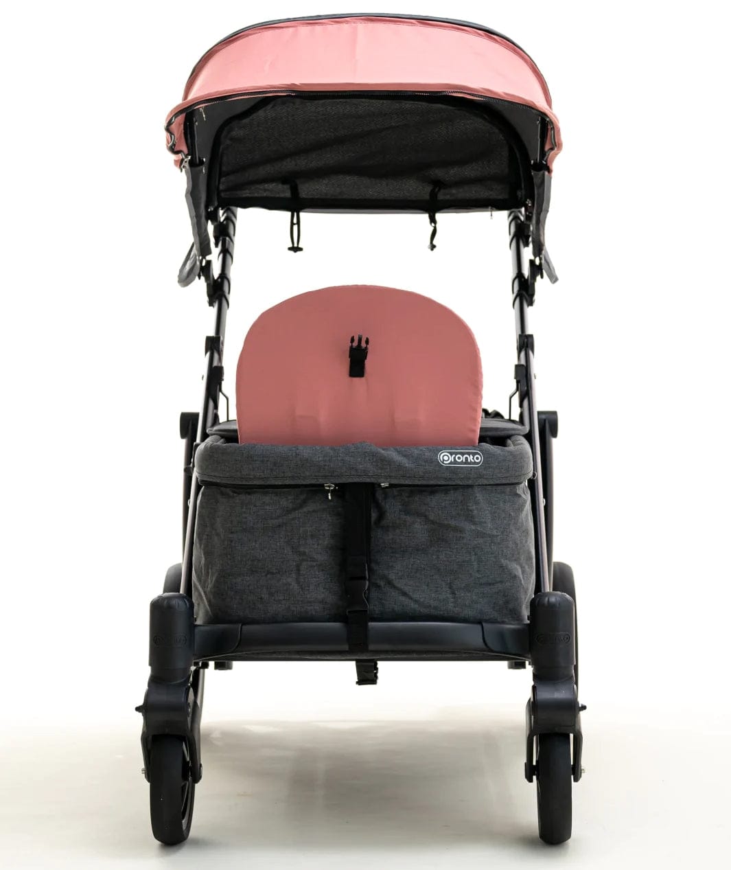 Pronto One (2 Seater) Stroller Wagon - Black Frame / Ginger Pink - PRO1BGP