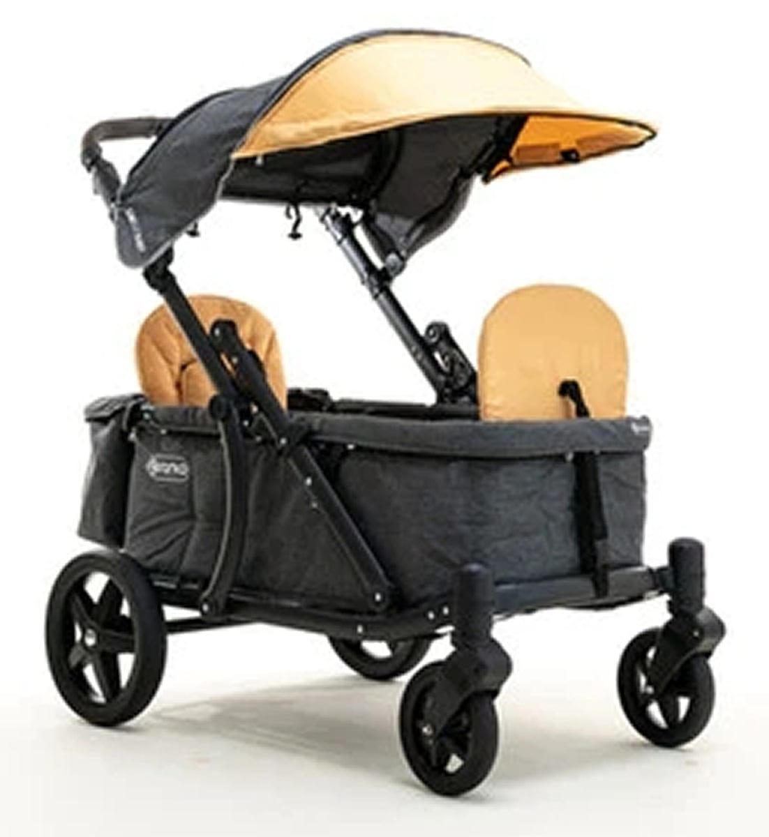 Pronto One (2 Seater) Stroller Wagon - Black Frame / Ginger Yellow - PRO1BGY