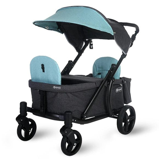 Pronto One (2 Seater) Stroller Wagon - Black Frame / Mint Melange - PRO1BMI