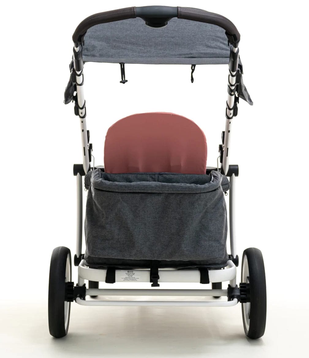 Pronto One (2 Seater) Stroller Wagon - White Frame / Ginger Pink - PRO1WGP