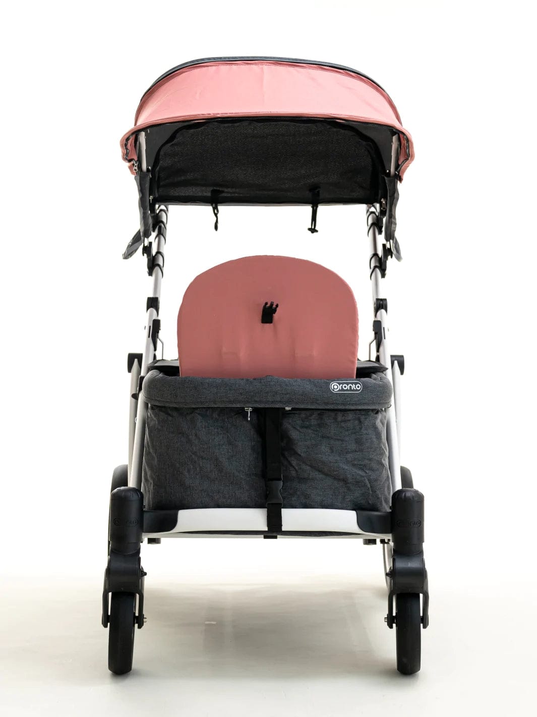 Pronto One (2 Seater) Stroller Wagon - White Frame / Ginger Pink - PRO1WGP