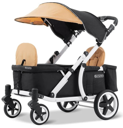 Pronto One (2 Seater) Stroller Wagon - White Frame / Ginger Yellow - PRO1WGY