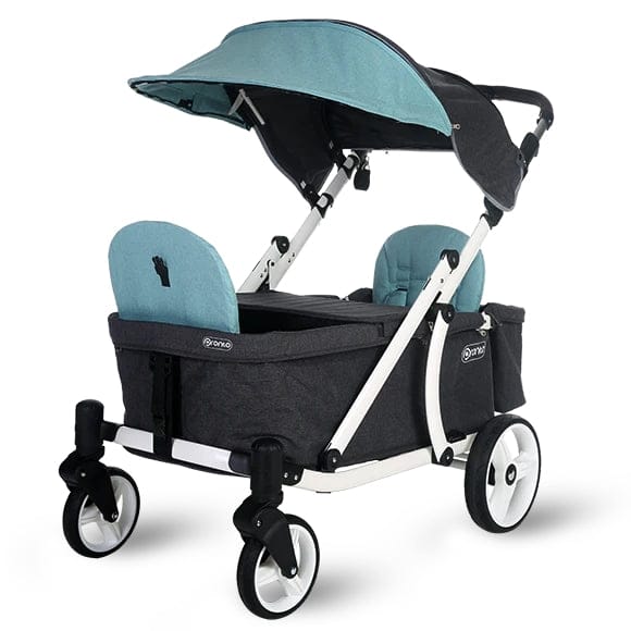 Pronto One (2 Seater) Stroller Wagon - White Frame / Mint Melange - PRO1WMI