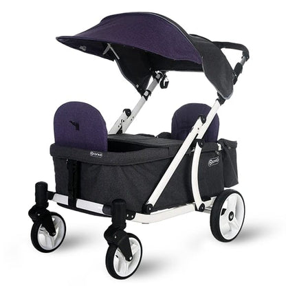 Pronto One (2 Seater) Stroller Wagon - White Frame / Purple Melange - PRO1WPU