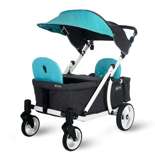 Pronto One (2 Seater) Stroller Wagon - White Frame / Robin Egg Blue - PRO1WREB