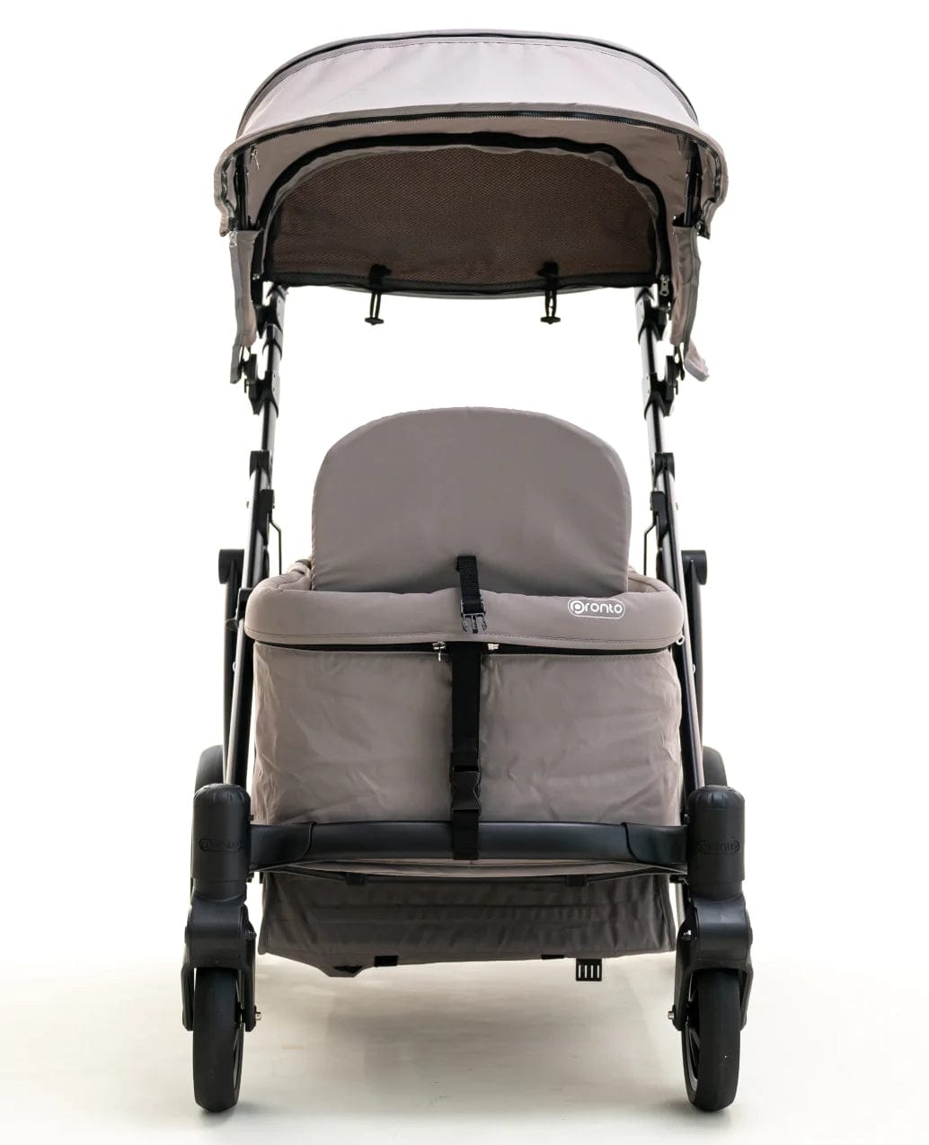 Pronto Squared (2 Seater) Stroller Wagon - Black Frame / Cloud Grey - PRO2BK-CG