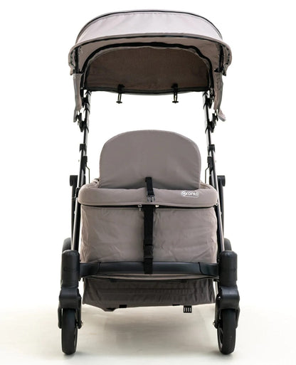 Pronto Squared (2 Seater) Stroller Wagon - Black Frame / Cloud Grey - PRO2BK-CG