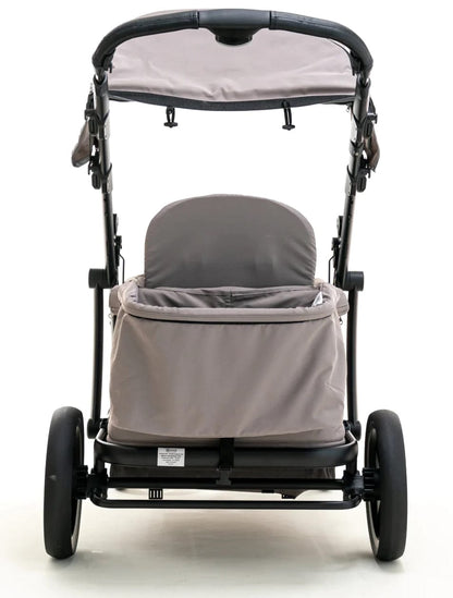 Pronto Squared (2 Seater) Stroller Wagon - Black Frame / Cloud Grey - PRO2BK-CG