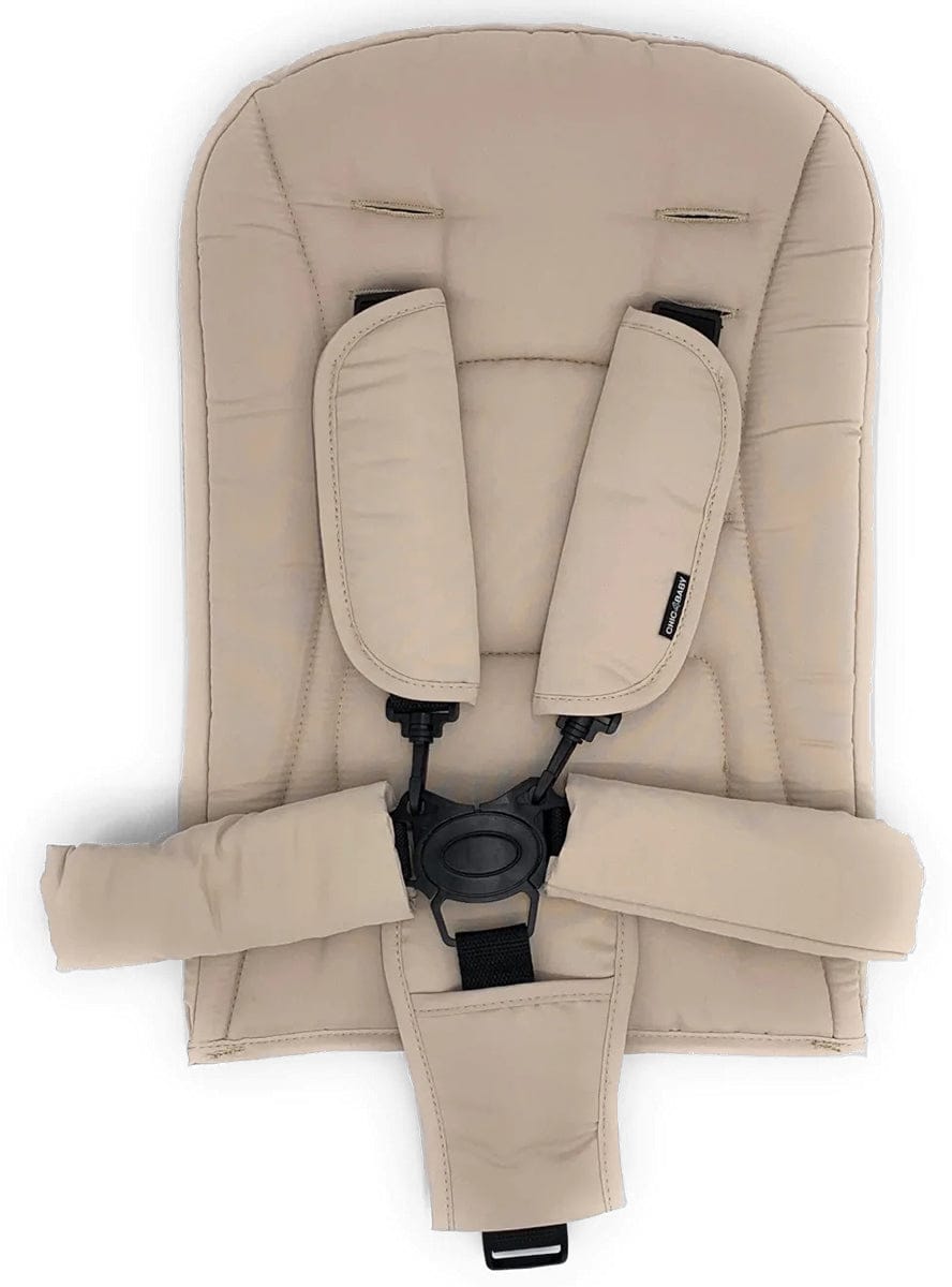 Pronto Squared (2 Seater) Stroller Wagon - White Frame / Sand Beige - PRO2WH-SB