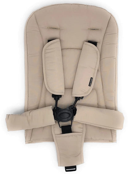 Pronto Squared (2 Seater) Stroller Wagon - White Frame / Sand Beige - PRO2WH-SB