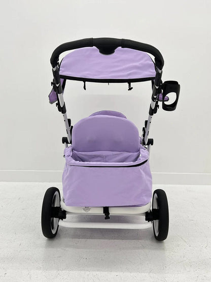 Pronto Squared (2 Seater) Stroller Wagon - White Frame / Soft Lavender - PRO2WH-SL