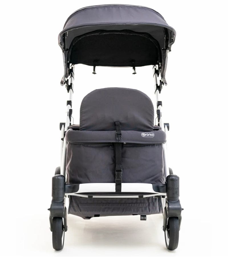 Pronto Squared (2 Seater) Stroller Wagon - White Frame / Space Grey - PRO2WH-SG