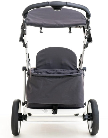 Pronto Squared (2 Seater) Stroller Wagon - White Frame / Space Grey - PRO2WH-SG