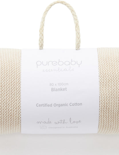 Purebaby Essentials Textured Blanket - Wheat Melange, One Size - Image 4