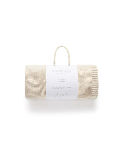 Purebaby Essentials Textured Blanket - Wheat Melange, One Size - Image 5