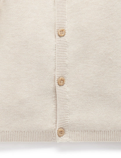 Purebaby Textured Cardigan - Wheat Melange, 3-6M - Image 5