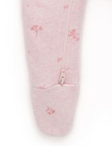 Purebaby Zip Growsuit & Headband Set - Pale Pink Blossom, 3-6M - Image 4