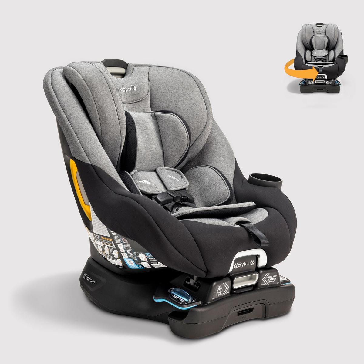 Baby Jogger City Turn Rotating Convertible Car Seat - Onyx Black - 2223224