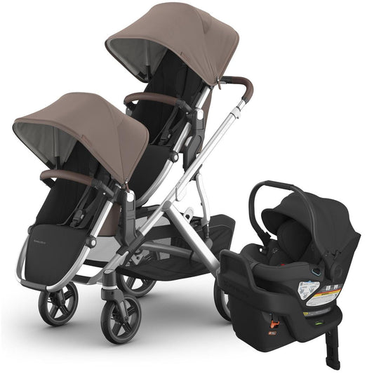 UPPAbaby Vista V3 Double Stroller with RumbleSeat V3 + Aria Travel System Bundle - Theo / Jake - DBL-V3-TRVL-ARIA-0303-VSO-NA-THO