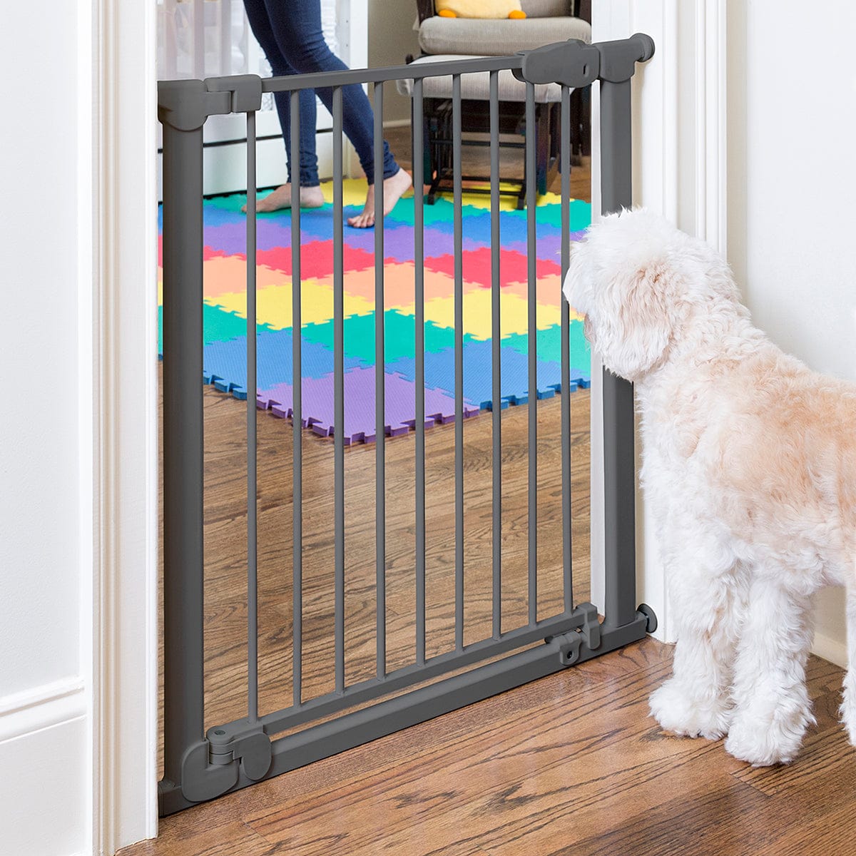 Qdos Auto-Close SafeGate with Extensions - Slate - 17-20010