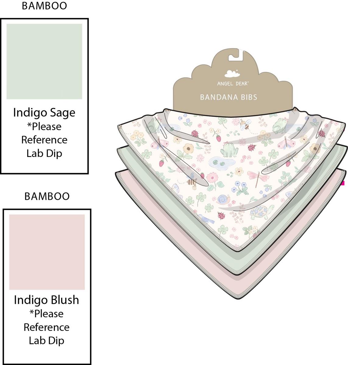 Angel Dear 3 Pack Bandana Bib Set - Garden Critters Soft Pink