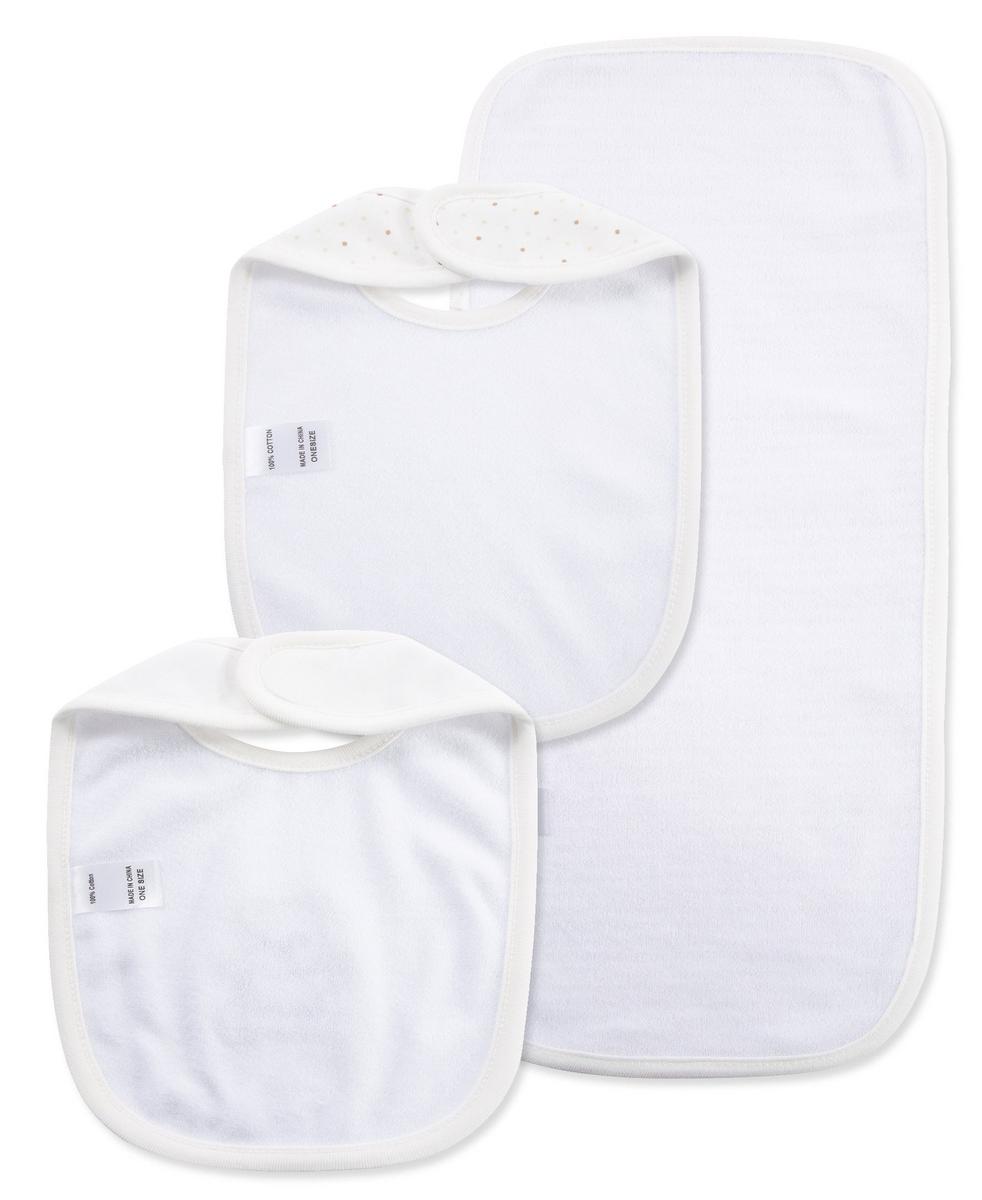 Little Me Gentle Bear Bib & Burp Set - Ivory, One Size