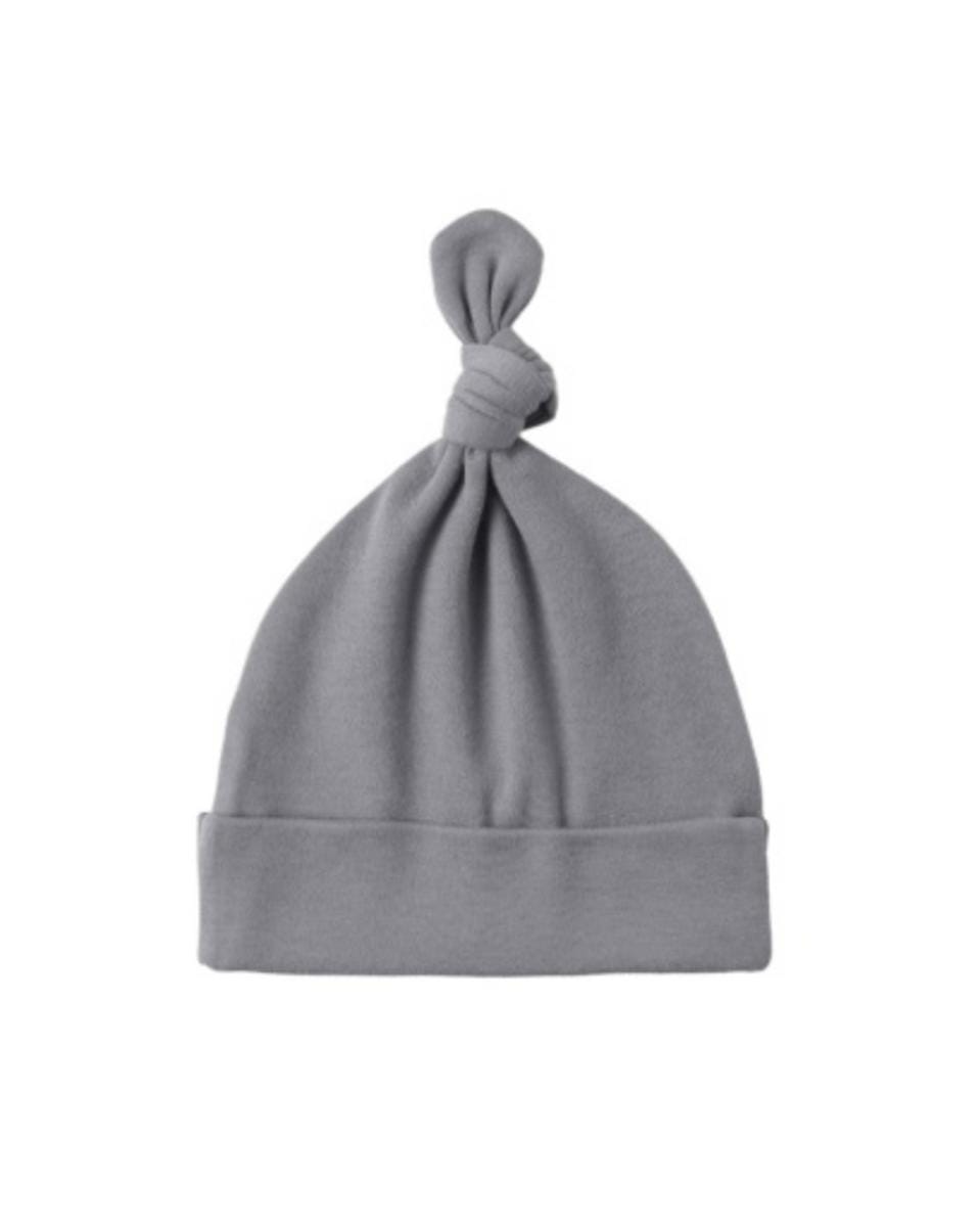 Quincy Mae grey knotted baby hat