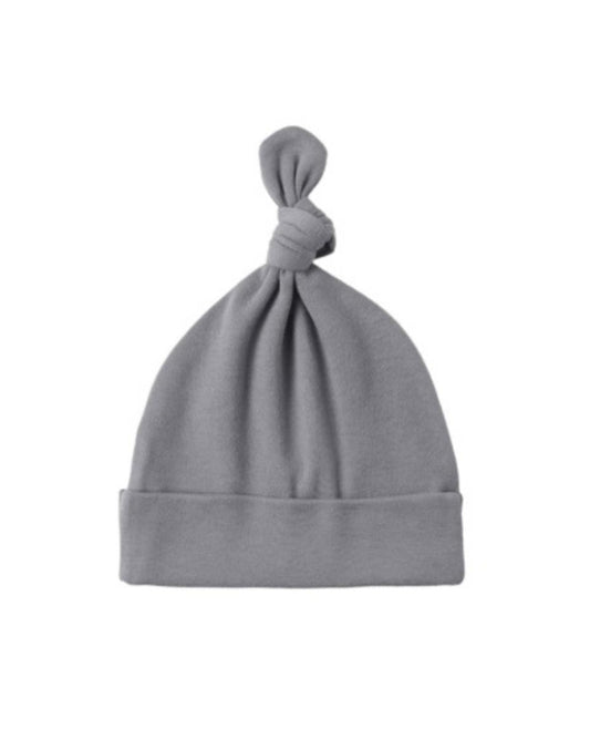 Quincy Mae grey knotted baby hat