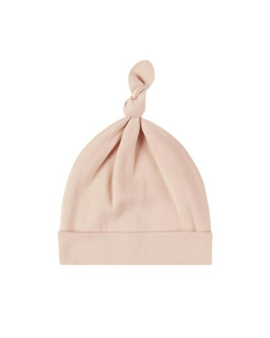 Quincy Mae light pink baby knot hat