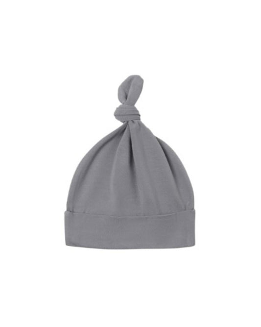 Grey baby knotted hat