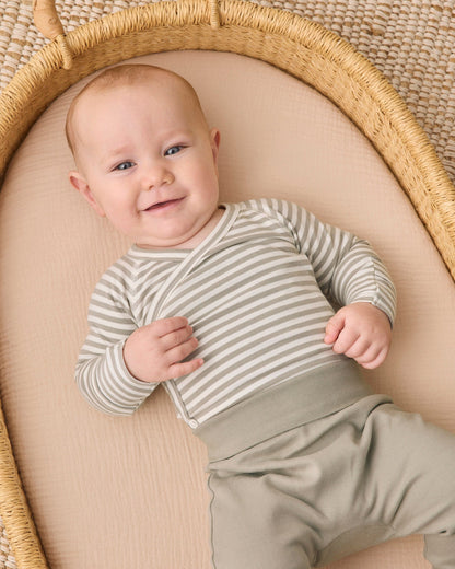 Quincy Mae Side Snap Bodysuit + Pant Set - Laurel Stripe, 0-3M