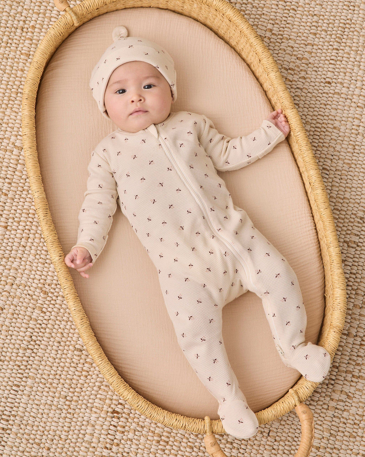 Quincy Mae Waffle Sleep Set - Fall Ditsy, 3-6M