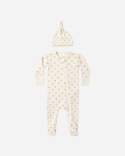 Quincy Mae Waffle Sleep Set - Fall Ditsy, NB
