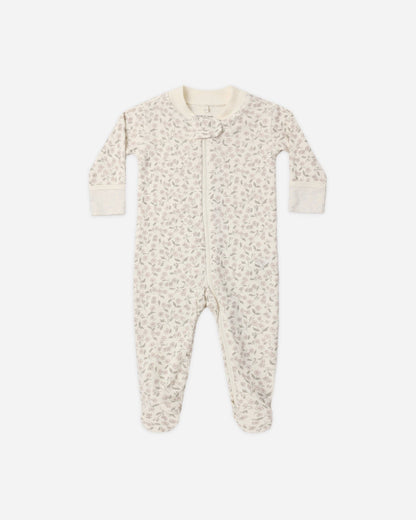 Quincy Mae Zip Long Sleeve Sleeper Footie - Floret, 0-3M