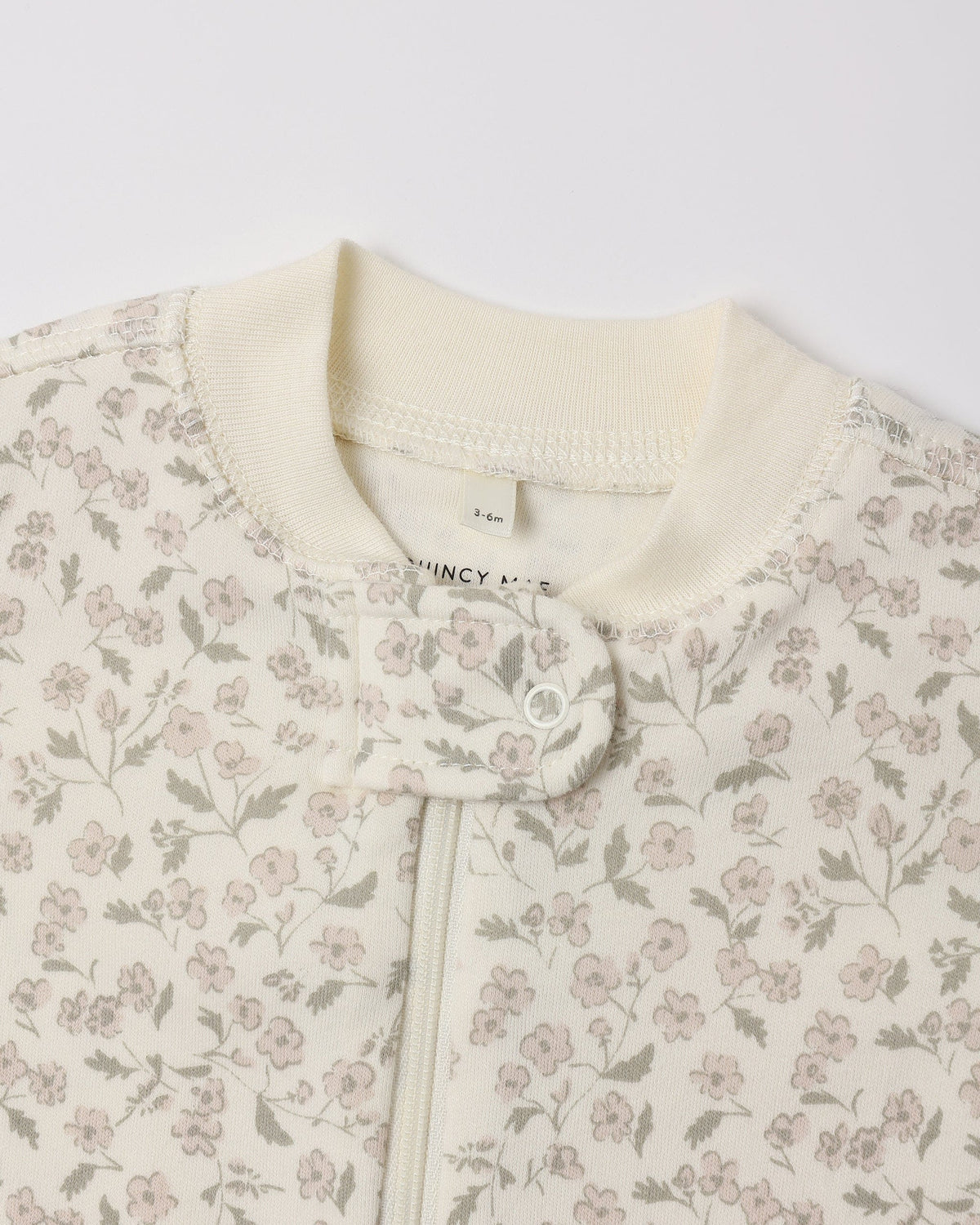 Quincy Mae Zip Long Sleeve Sleeper Footie - Floret, 0-3M