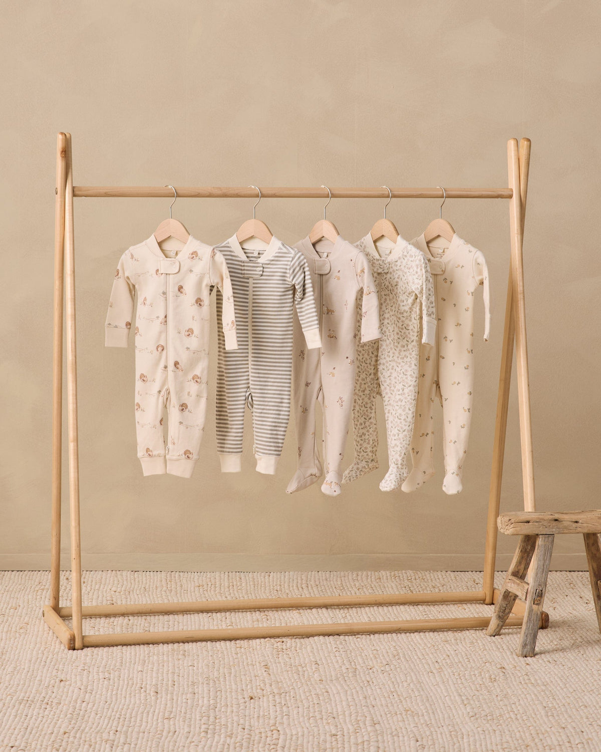 Quincy Mae Zip Long Sleeve Sleeper Footie - Pears, 0-3M