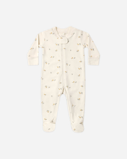 Quincy Mae Zip Long Sleeve Sleeper Footie - Pears, 0-3M
