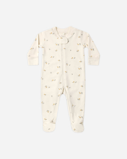 Quincy Mae Zip Long Sleeve Sleeper Footie - Pears, 3-6M