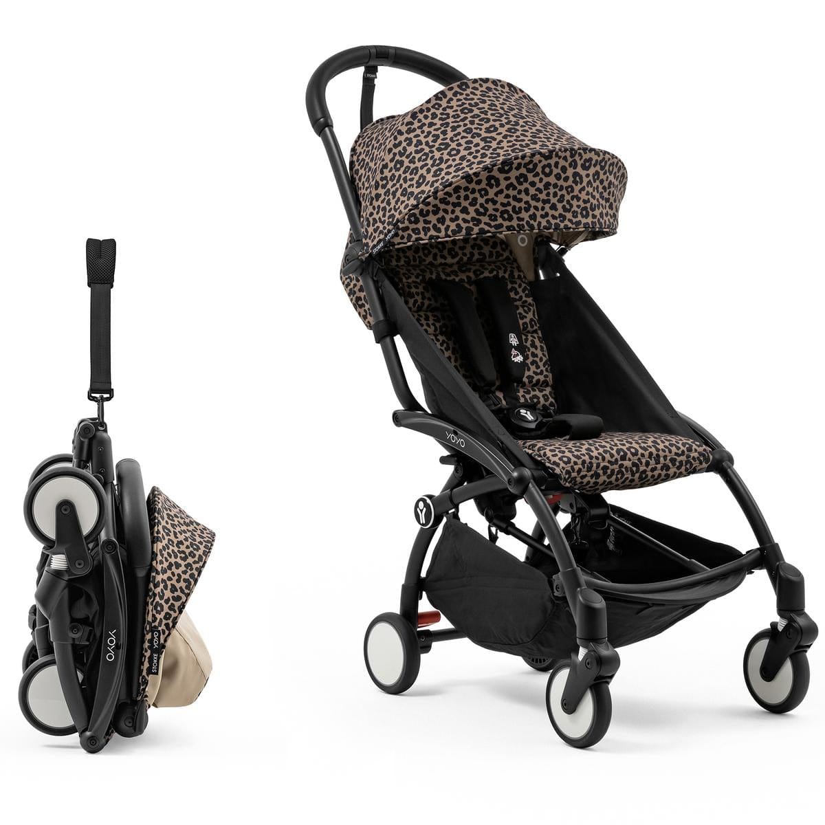 Stokke YOYO3 Ultra Compact 6+ Stroller (One Box) - Black / Leopard (Wild Collection) - 654300