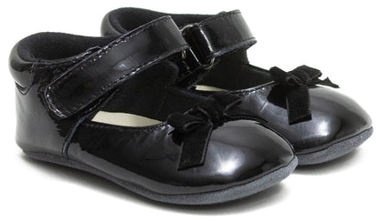 Robeez First Kicks Velvet Bow - Black, 6-9 months - 001-40214